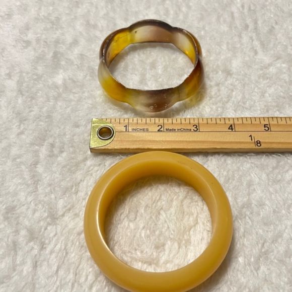 Lot of 2 Chunky Brown & Beige Bangle Fashion Bracelets - Picture 7 of 7